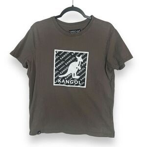 Y2K Kangol Brown Graphic T Shirt Mens Size Medium Streetwear Hip Hop‎ Skater